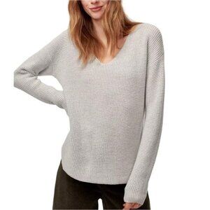 Wilfred Free Aritzia Wolter Waffle Knit Italian Merino Wool V-Neck Sweater